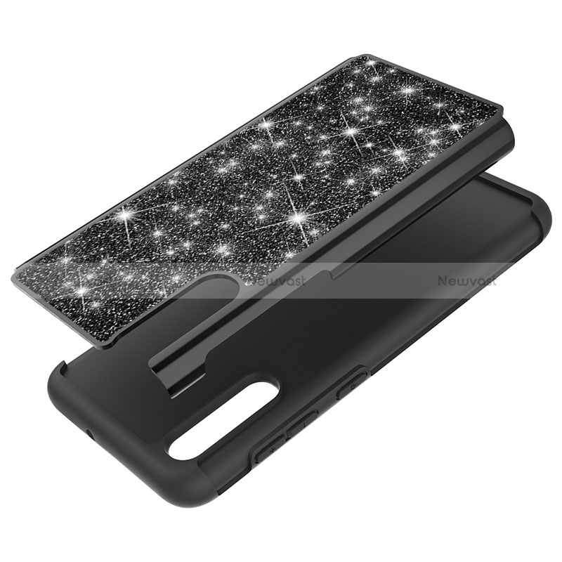 Silicone Matte Finish and Plastic Back Cover Case 360 Degrees Bling-Bling JX1 for Samsung Galaxy A30S