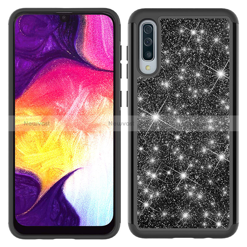 Silicone Matte Finish and Plastic Back Cover Case 360 Degrees Bling-Bling JX1 for Samsung Galaxy A50