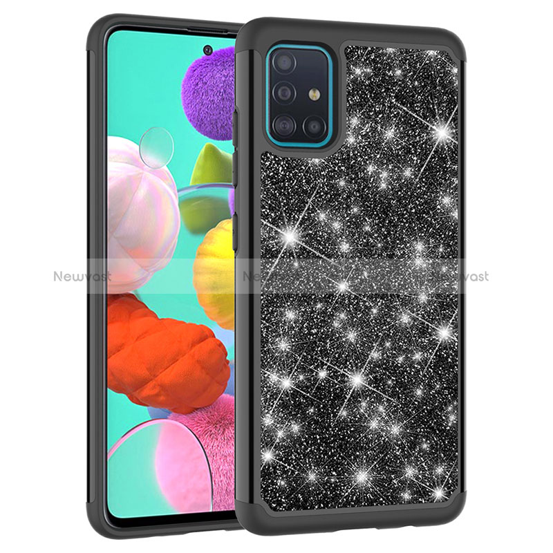 Silicone Matte Finish and Plastic Back Cover Case 360 Degrees Bling-Bling JX1 for Samsung Galaxy A51 5G