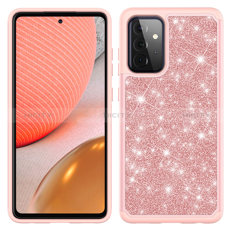Silicone Matte Finish and Plastic Back Cover Case 360 Degrees Bling-Bling JX1 for Samsung Galaxy A72 5G