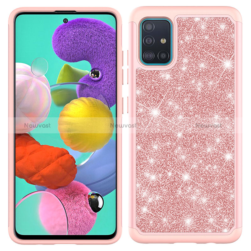 Silicone Matte Finish and Plastic Back Cover Case 360 Degrees Bling-Bling JX1 for Samsung Galaxy M40S