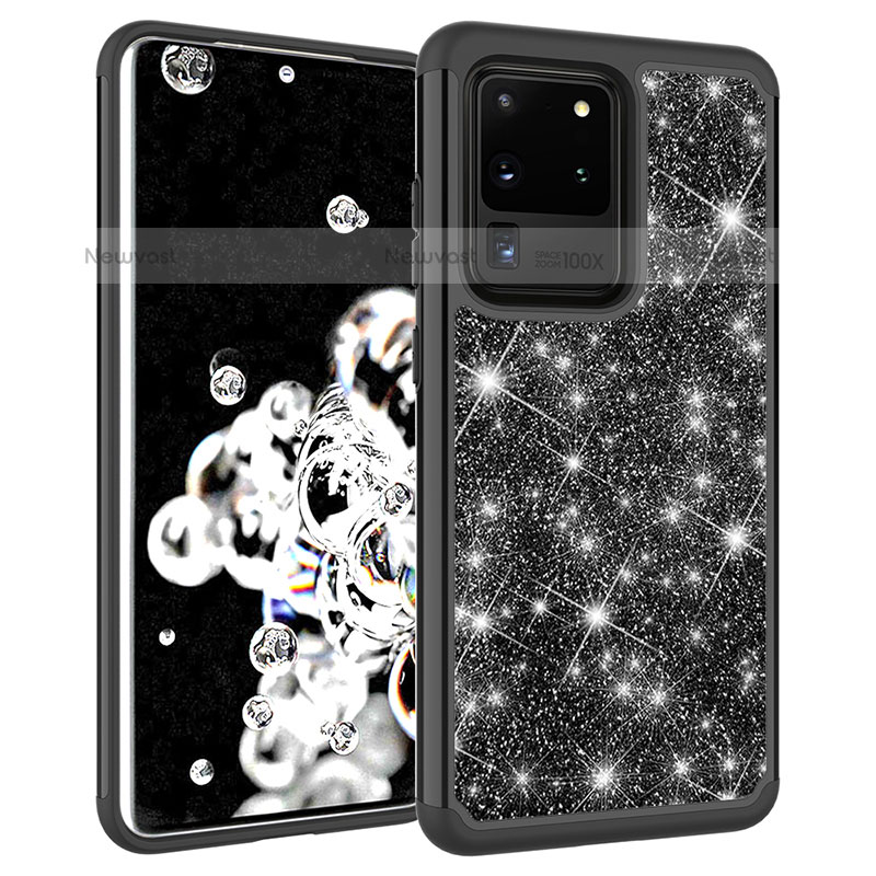 Silicone Matte Finish and Plastic Back Cover Case 360 Degrees Bling-Bling JX1 for Samsung Galaxy S20 Ultra 5G