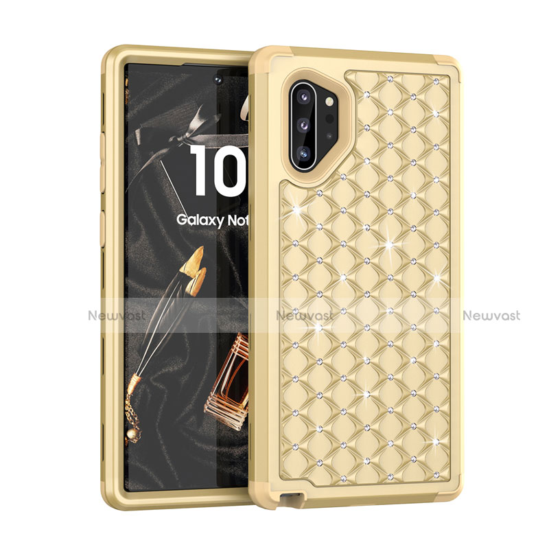 Silicone Matte Finish and Plastic Back Cover Case 360 Degrees Bling-Bling U01 for Samsung Galaxy Note 10 Plus 5G