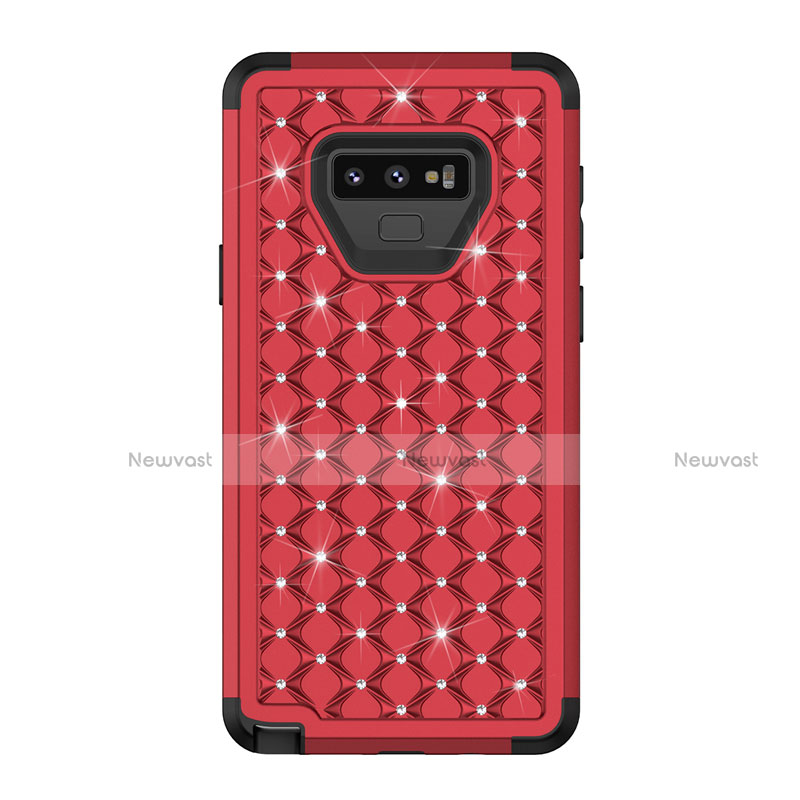 Silicone Matte Finish and Plastic Back Cover Case 360 Degrees Bling-Bling U01 for Samsung Galaxy Note 9