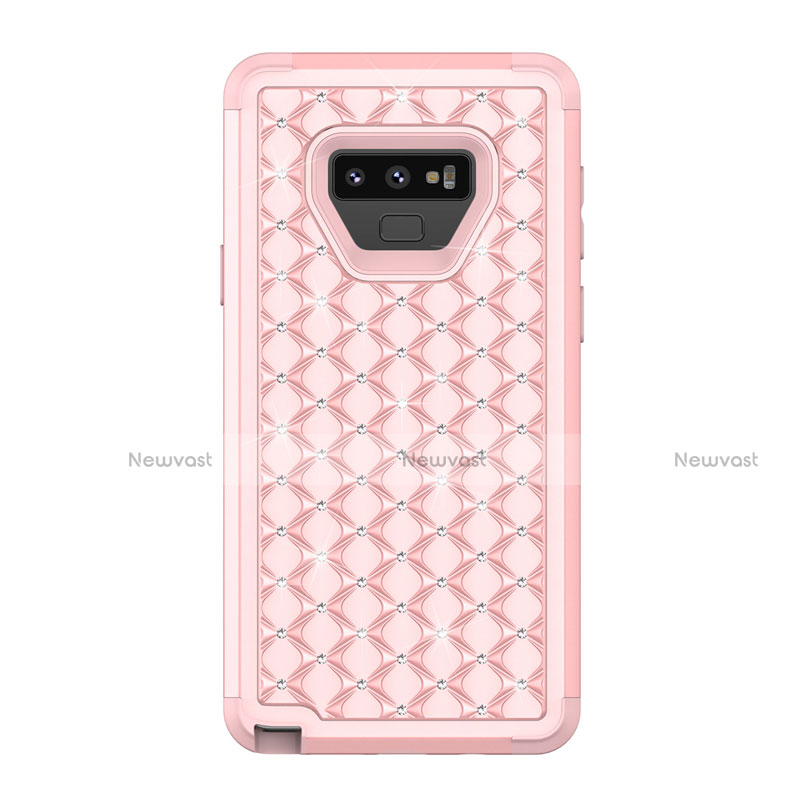 Silicone Matte Finish and Plastic Back Cover Case 360 Degrees Bling-Bling U01 for Samsung Galaxy Note 9