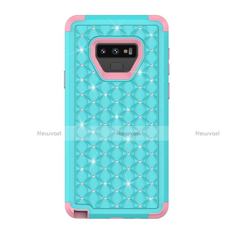 Silicone Matte Finish and Plastic Back Cover Case 360 Degrees Bling-Bling U01 for Samsung Galaxy Note 9