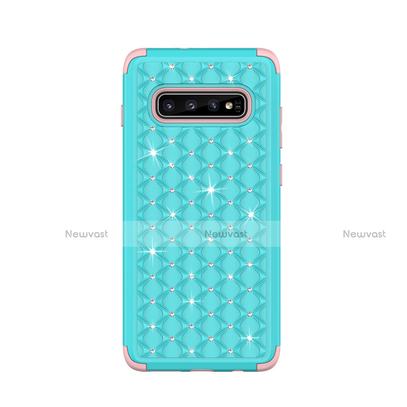 Silicone Matte Finish and Plastic Back Cover Case 360 Degrees Bling-Bling U01 for Samsung Galaxy S10 5G