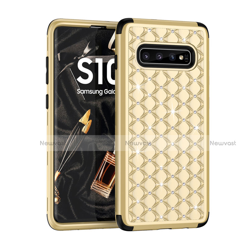 Silicone Matte Finish and Plastic Back Cover Case 360 Degrees Bling-Bling U01 for Samsung Galaxy S10 5G