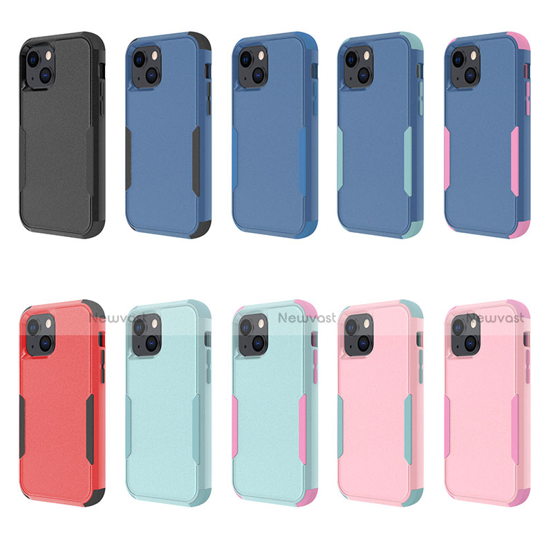 Silicone Matte Finish and Plastic Back Cover Case 360 Degrees for Apple iPhone 14