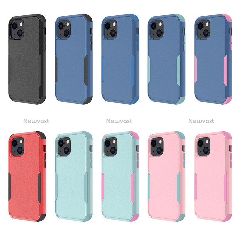 Silicone Matte Finish and Plastic Back Cover Case 360 Degrees for Apple iPhone 15