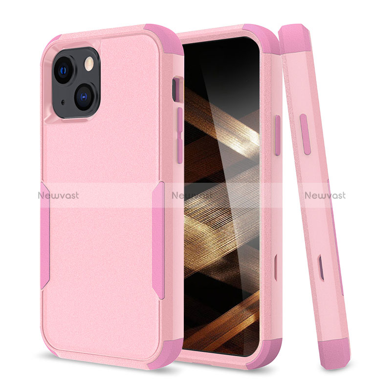 Silicone Matte Finish and Plastic Back Cover Case 360 Degrees for Apple iPhone 15