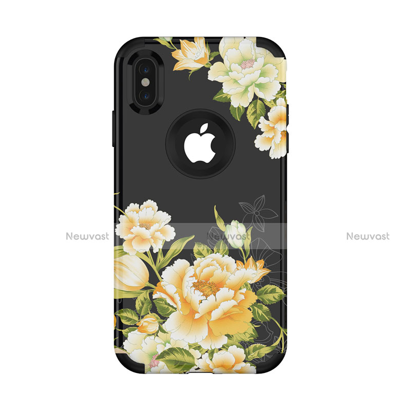 Silicone Matte Finish and Plastic Back Cover Case 360 Degrees for Apple iPhone Xs