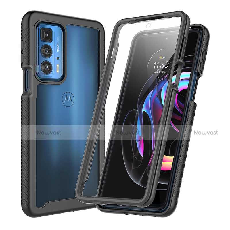 Silicone Matte Finish and Plastic Back Cover Case 360 Degrees for Motorola Moto Edge 20 Pro 5G