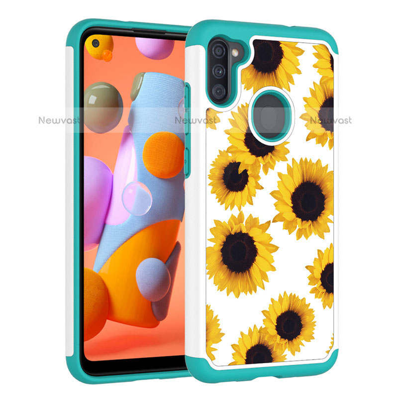Silicone Matte Finish and Plastic Back Cover Case 360 Degrees JX1 for Samsung Galaxy A11