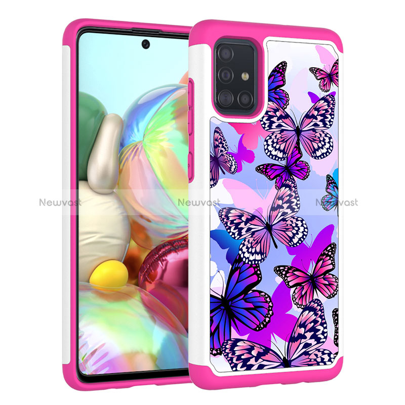 Silicone Matte Finish and Plastic Back Cover Case 360 Degrees JX1 for Samsung Galaxy A51 5G