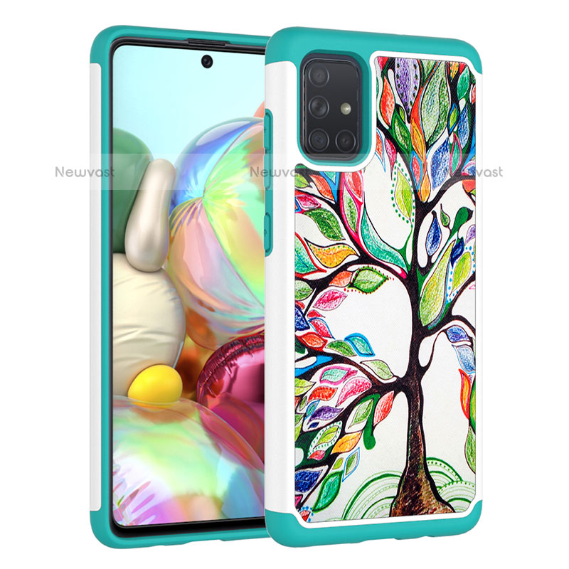 Silicone Matte Finish and Plastic Back Cover Case 360 Degrees JX1 for Samsung Galaxy A71 4G A715