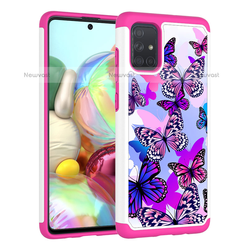 Silicone Matte Finish and Plastic Back Cover Case 360 Degrees JX1 for Samsung Galaxy A71 4G A715