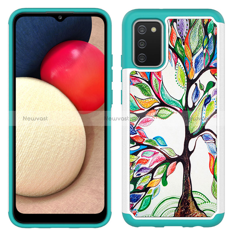 Silicone Matte Finish and Plastic Back Cover Case 360 Degrees JX1 for Samsung Galaxy M02s