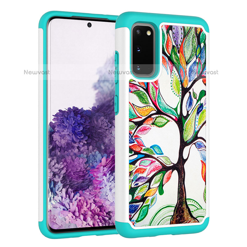 Silicone Matte Finish and Plastic Back Cover Case 360 Degrees JX1 for Samsung Galaxy S20 5G