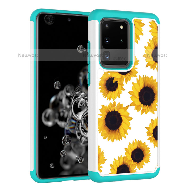 Silicone Matte Finish and Plastic Back Cover Case 360 Degrees JX1 for Samsung Galaxy S20 Ultra
