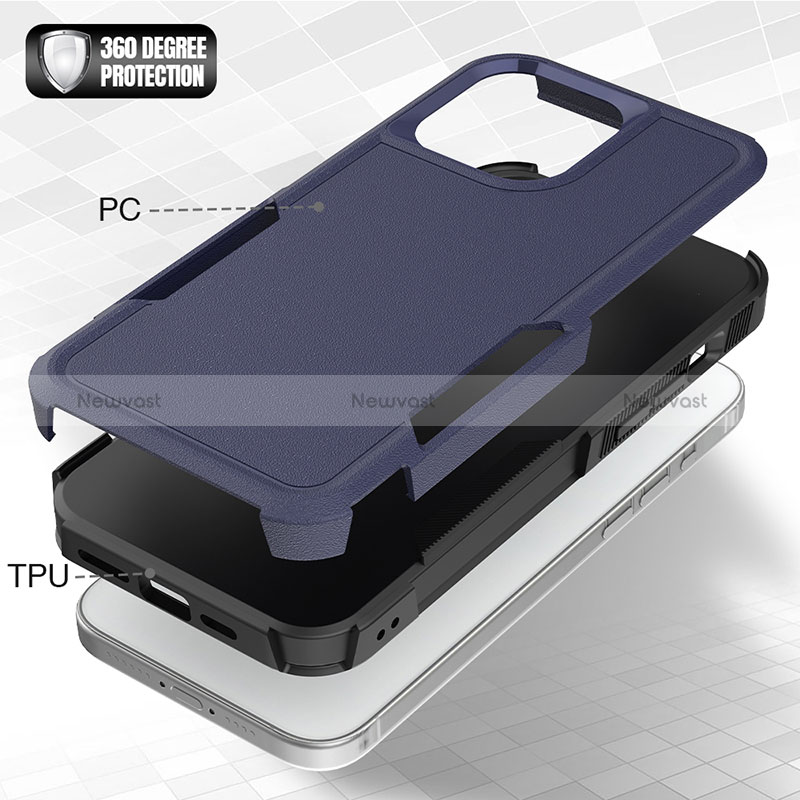 Silicone Matte Finish and Plastic Back Cover Case 360 Degrees MQ1 for Apple iPhone 14 Pro Max