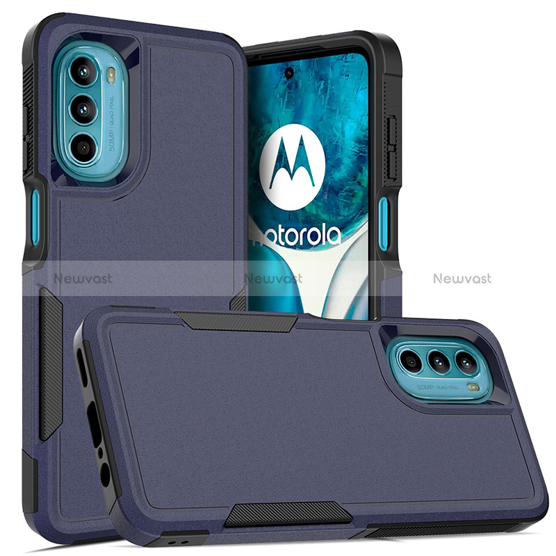 Silicone Matte Finish and Plastic Back Cover Case 360 Degrees MQ1 for Motorola MOTO G52