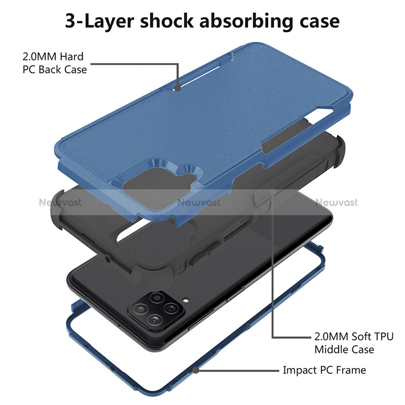 Silicone Matte Finish and Plastic Back Cover Case 360 Degrees MQ1 for Samsung Galaxy A12 Nacho