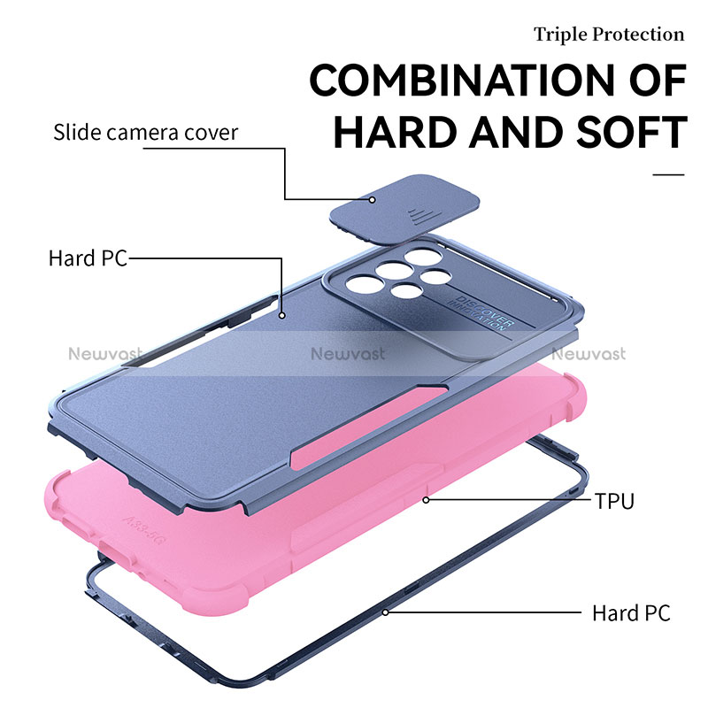 Silicone Matte Finish and Plastic Back Cover Case 360 Degrees MQ1 for Samsung Galaxy A33 5G