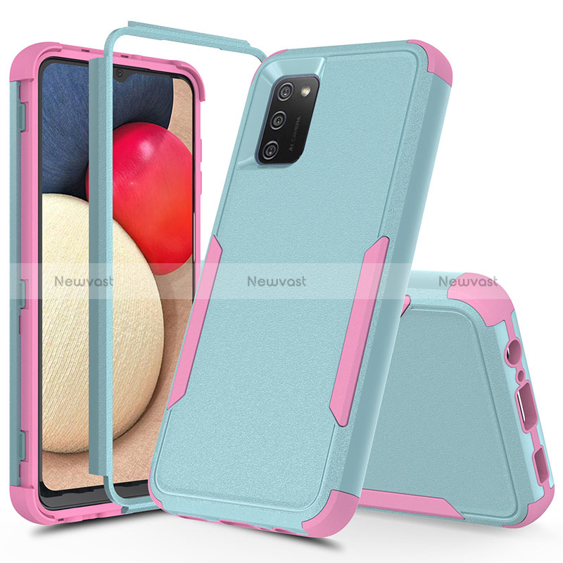 Silicone Matte Finish and Plastic Back Cover Case 360 Degrees MQ1 for Samsung Galaxy M02s