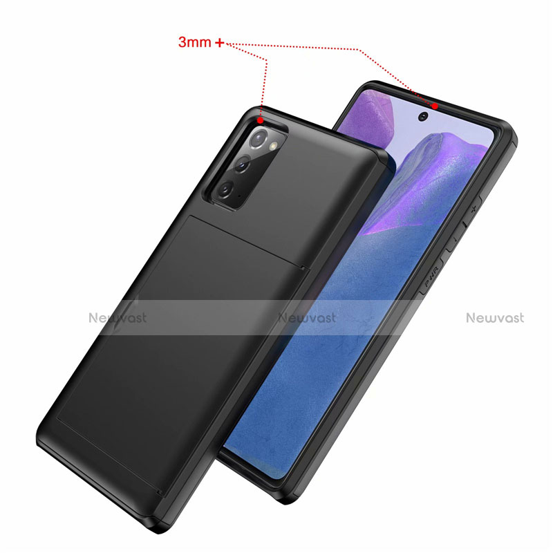 Silicone Matte Finish and Plastic Back Cover Case 360 Degrees N01 for Samsung Galaxy Note 20 5G
