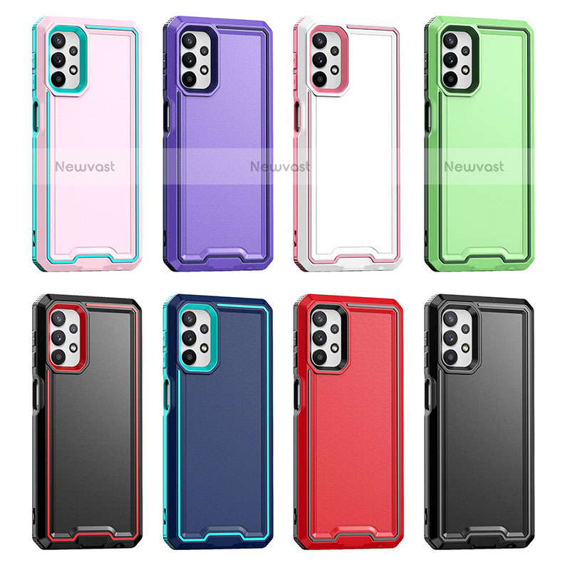 Silicone Matte Finish and Plastic Back Cover Case 360 Degrees Q01W for Samsung Galaxy M32 5G
