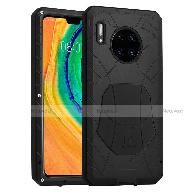 Silicone Matte Finish and Plastic Back Cover Case 360 Degrees R01 for Huawei Mate 30E Pro 5G Black