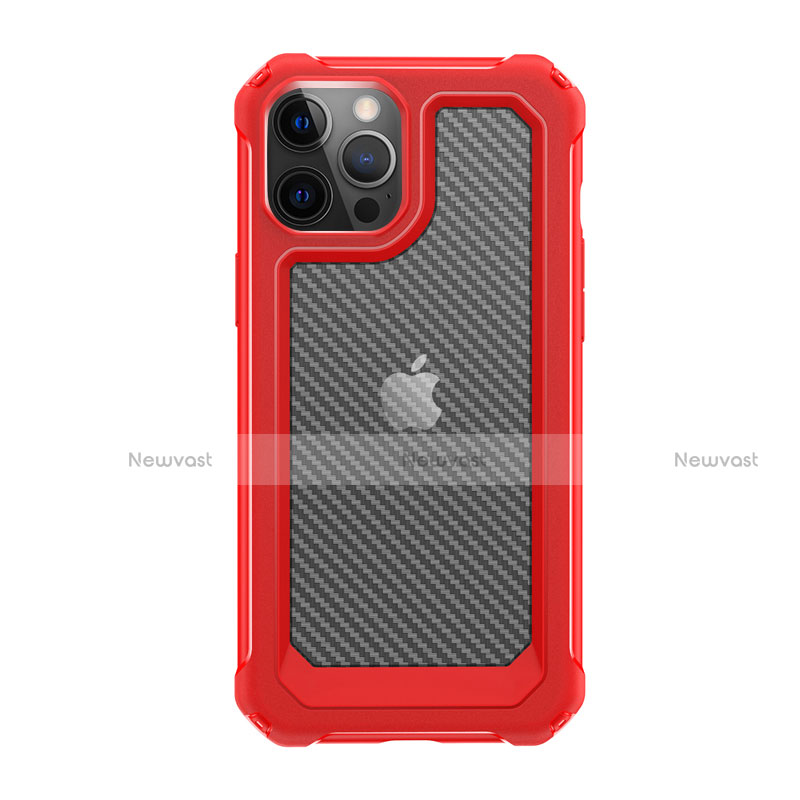 Silicone Matte Finish and Plastic Back Cover Case 360 Degrees R02 for Apple iPhone 12 Pro