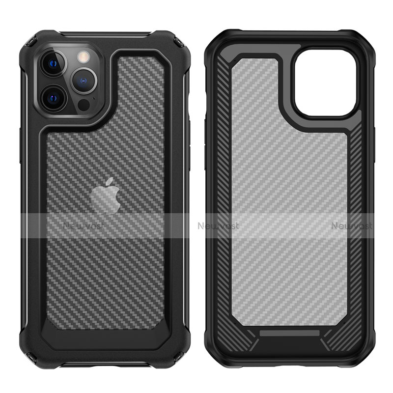 Silicone Matte Finish and Plastic Back Cover Case 360 Degrees R02 for Apple iPhone 12 Pro Max