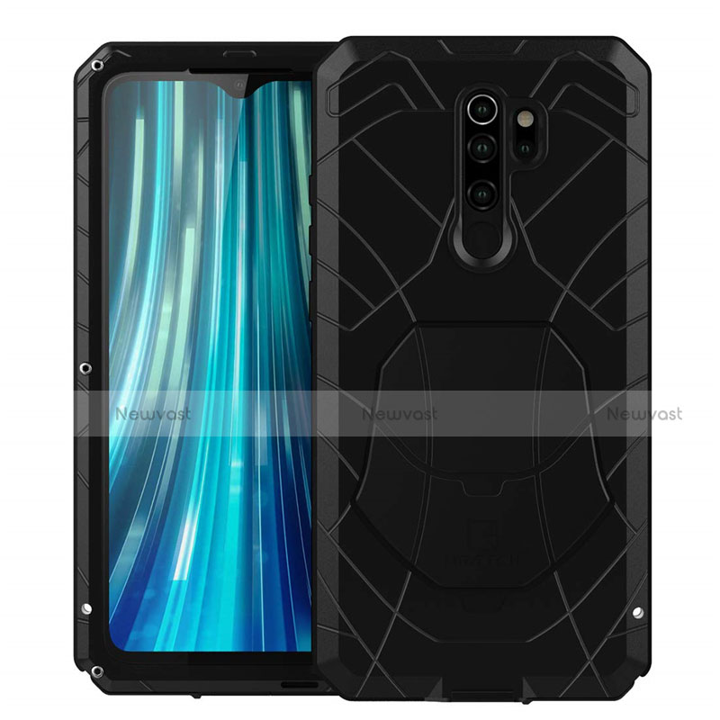 Silicone Matte Finish and Plastic Back Cover Case 360 Degrees R02 for Xiaomi Redmi Note 8 Pro Black