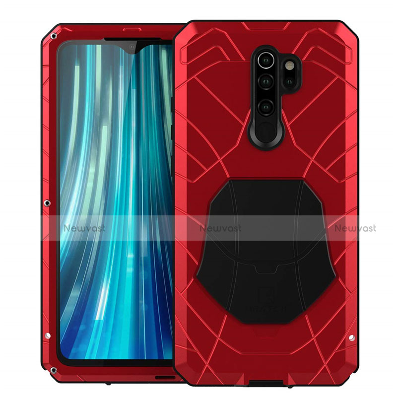 Silicone Matte Finish and Plastic Back Cover Case 360 Degrees R02 for Xiaomi Redmi Note 8 Pro Red