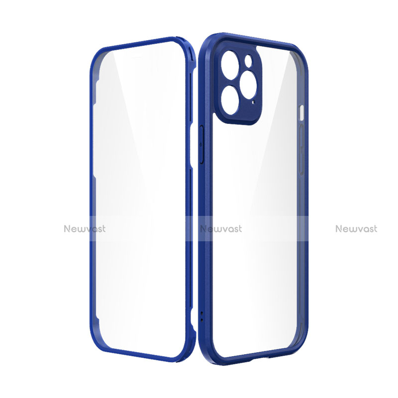 Silicone Matte Finish and Plastic Back Cover Case 360 Degrees R05 for Apple iPhone 12 Pro Max