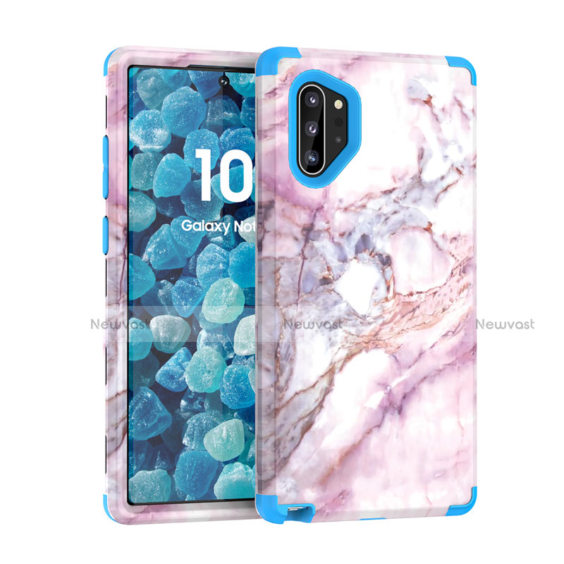 Silicone Matte Finish and Plastic Back Cover Case 360 Degrees U01 for Samsung Galaxy Note 10 Plus