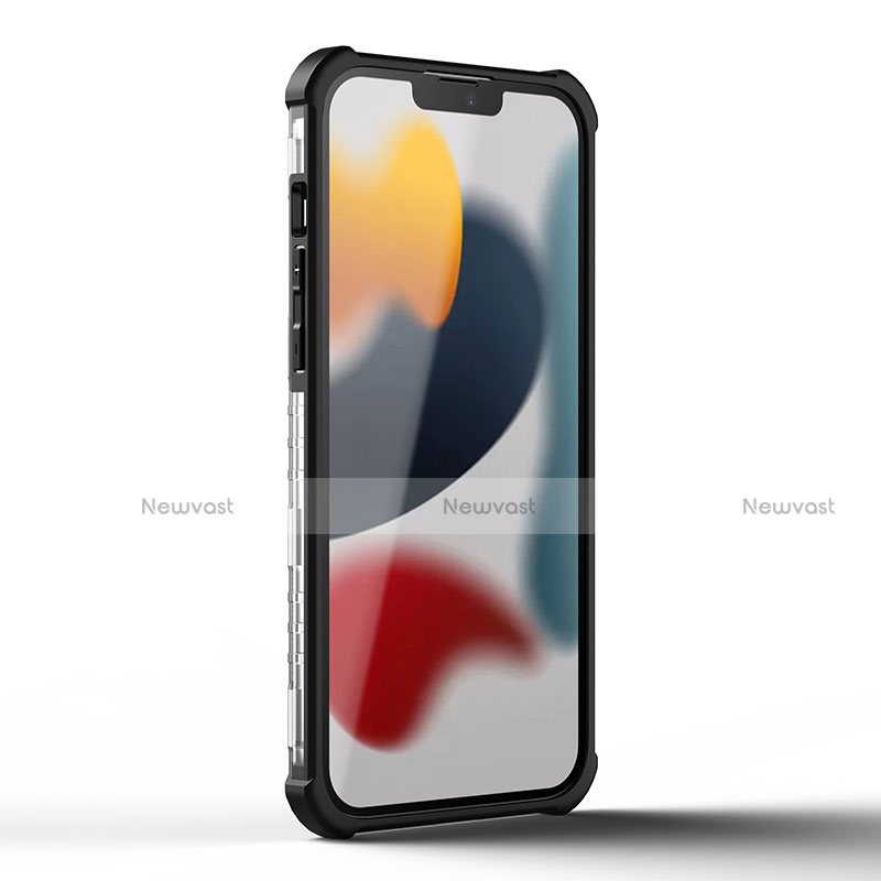 Silicone Matte Finish and Plastic Back Cover Case 360 Degrees U02 for Apple iPhone 13 Pro Max