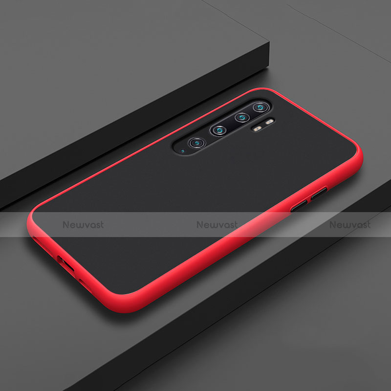 Silicone Matte Finish and Plastic Back Cover Case D01 for Xiaomi Mi Note 10 Pro Red