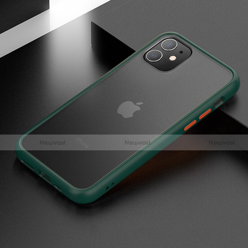 Silicone Matte Finish and Plastic Back Cover Case for Apple iPhone 11 Green