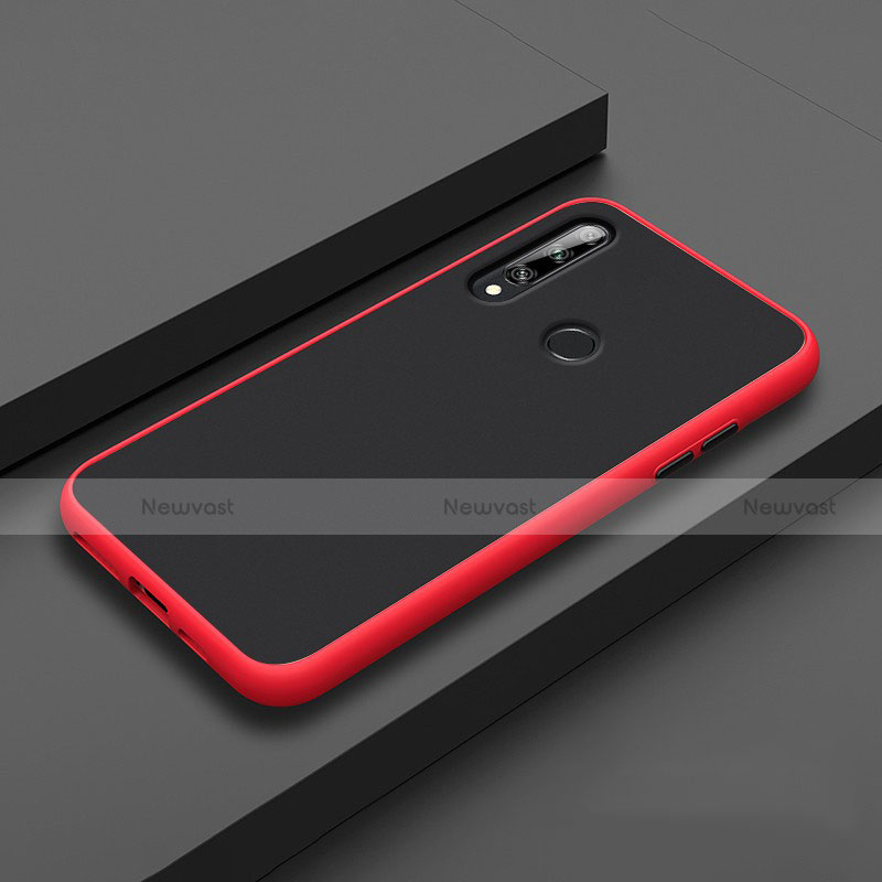 Silicone Matte Finish and Plastic Back Cover Case for Huawei Enjoy 10 Plus Red