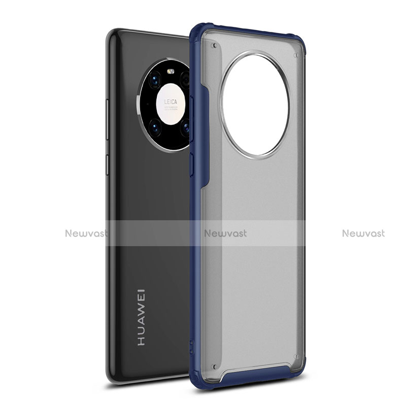 Silicone Matte Finish and Plastic Back Cover Case for Huawei Mate 40 Blue
