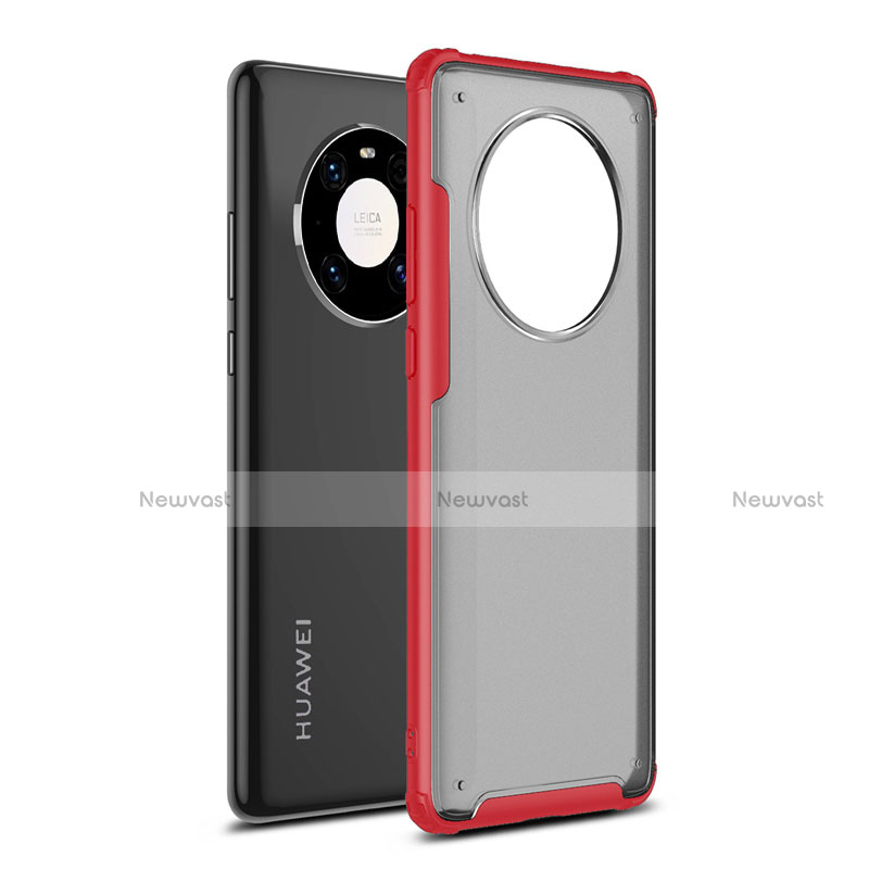 Silicone Matte Finish and Plastic Back Cover Case for Huawei Mate 40 Red