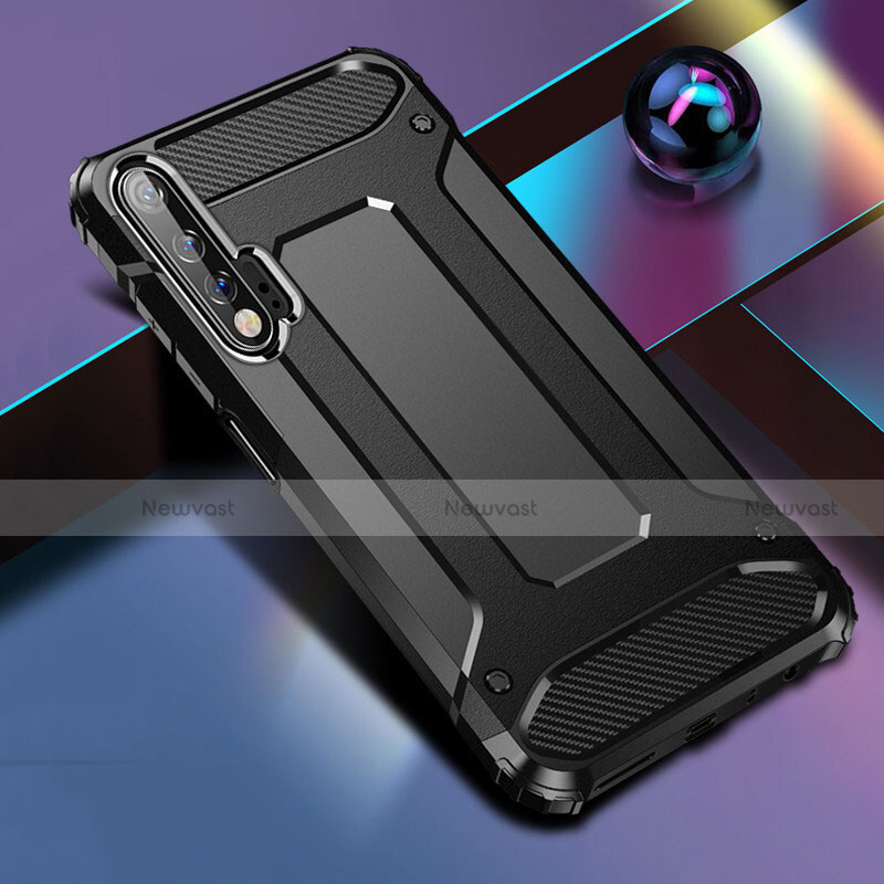 Silicone Matte Finish and Plastic Back Cover Case for Huawei Nova 6 5G Black