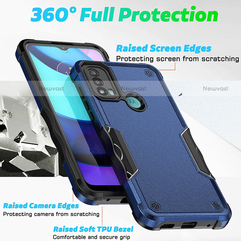 Silicone Matte Finish and Plastic Back Cover Case for Motorola Moto E20