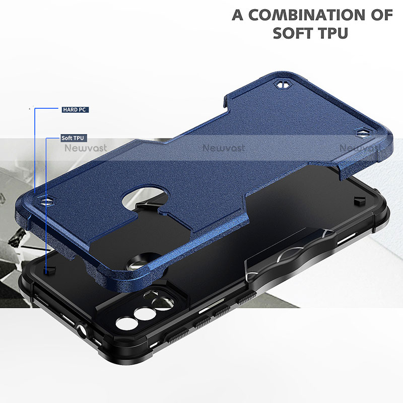 Silicone Matte Finish and Plastic Back Cover Case for Motorola Moto E30