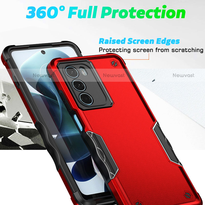 Silicone Matte Finish and Plastic Back Cover Case for Motorola Moto G200 5G
