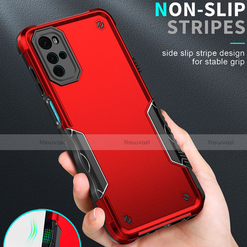 Silicone Matte Finish and Plastic Back Cover Case for Motorola Moto G22