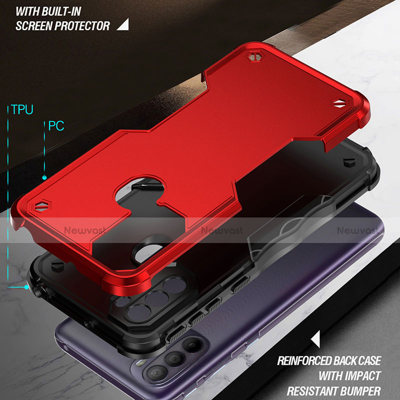 Silicone Matte Finish and Plastic Back Cover Case for Motorola Moto G41